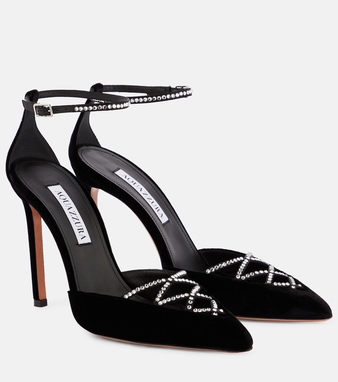 

Бархатные туфли audace crystal 105 Aquazzura, черный
