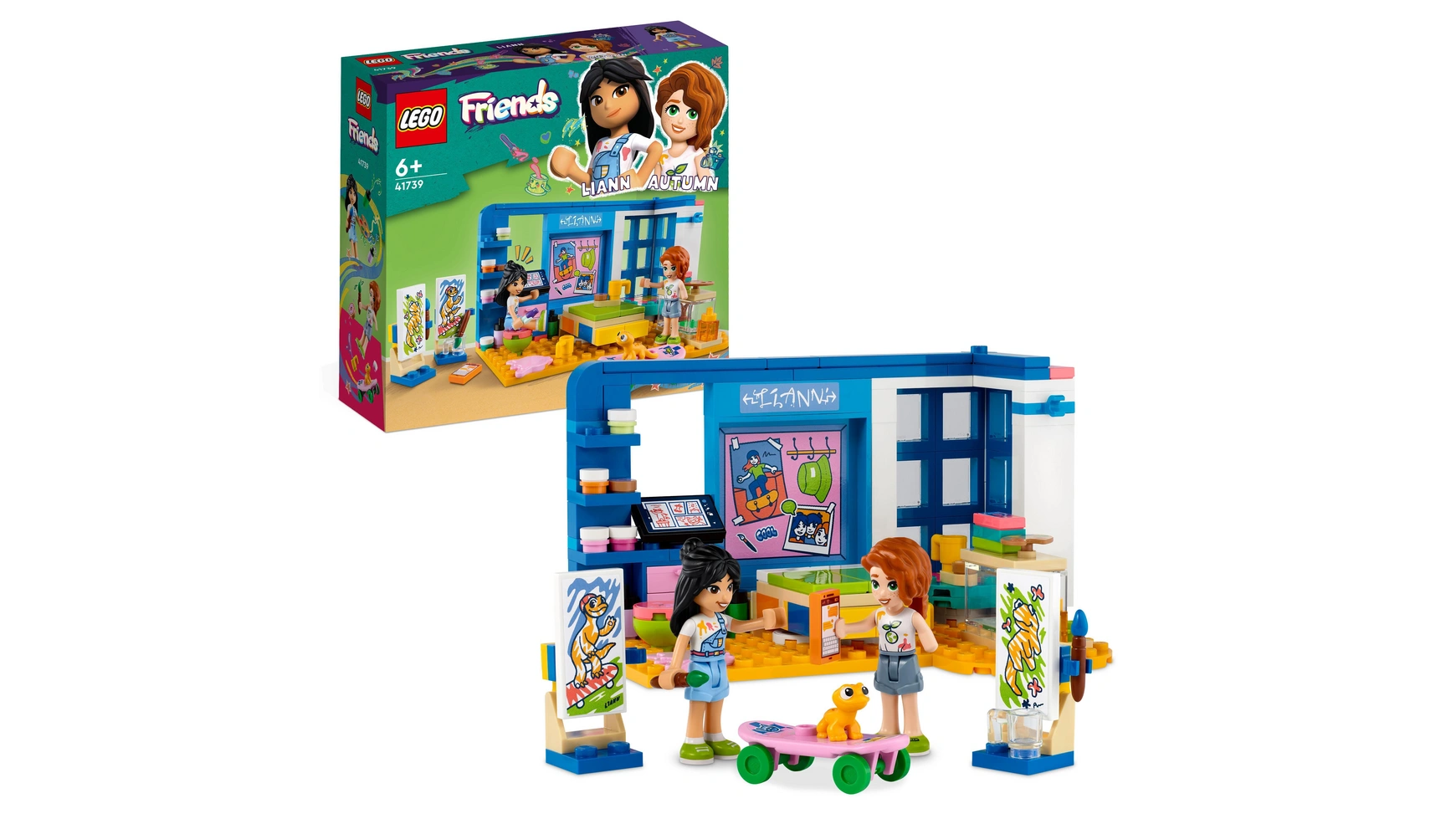 Lego Friends Комната Лианн, набор мини-куколок и игрушечных животных