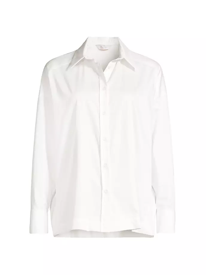 Рубашка свободного кроя из поплина на пуговицах Max Mara Leisure, белый майка max mara размер s белый
