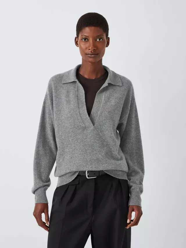 

Джемпер John Lewis Cashmere Collar, серый