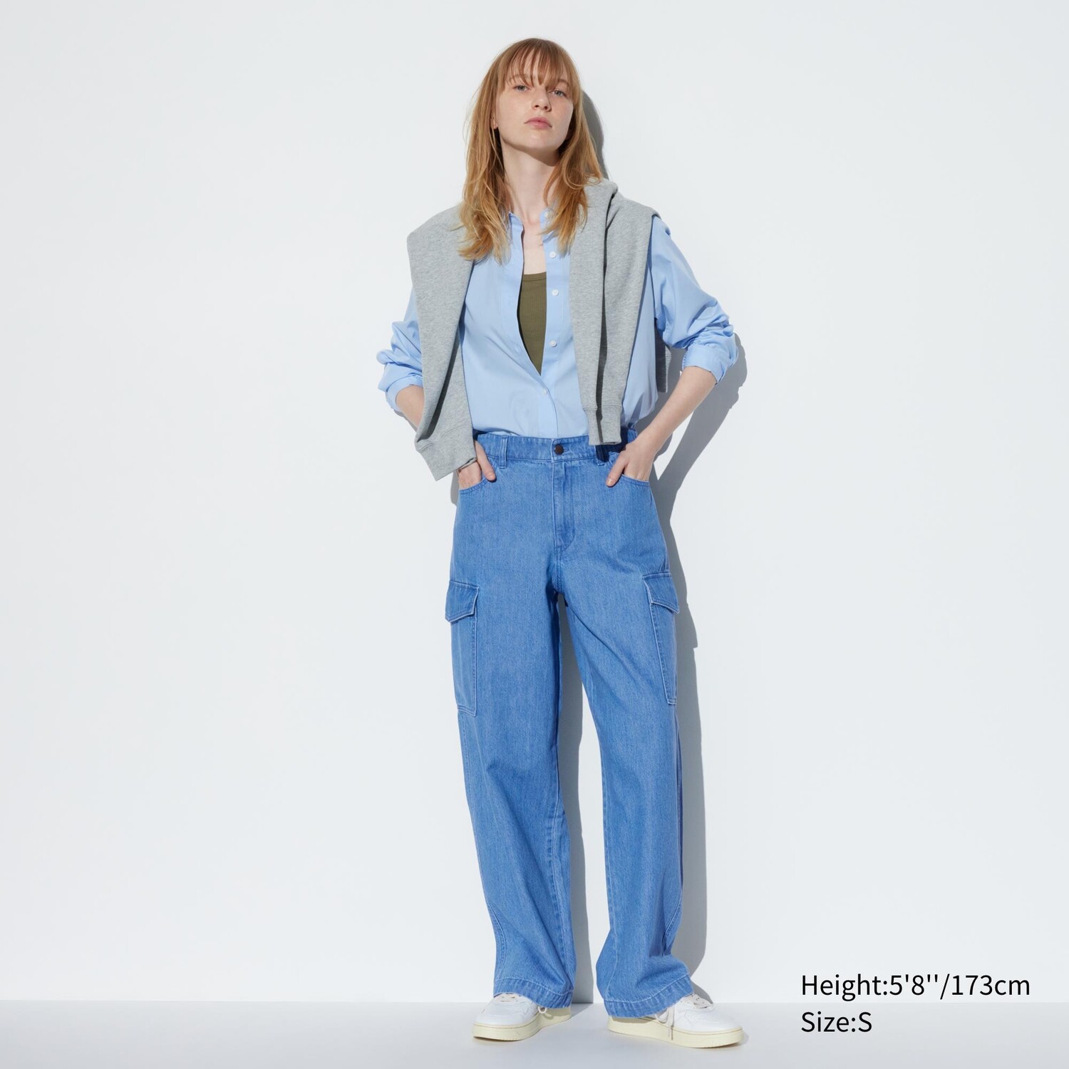 

Брюки-карго UNIQLO прямые, синий