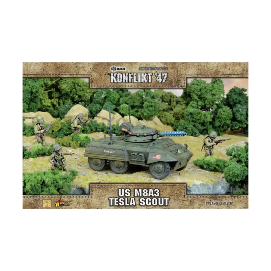 

Американский M8A3 Tesla Scout, Konflikt '47 - US Army (28mm) (Warlord Games)