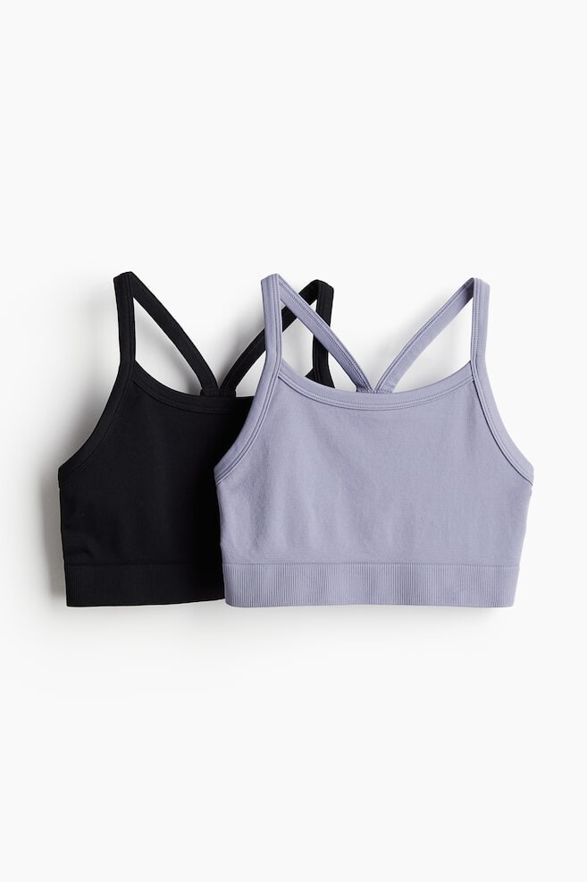 

Набор из 2 бесшовных спортивных топов из материала Drymove H&M, черный