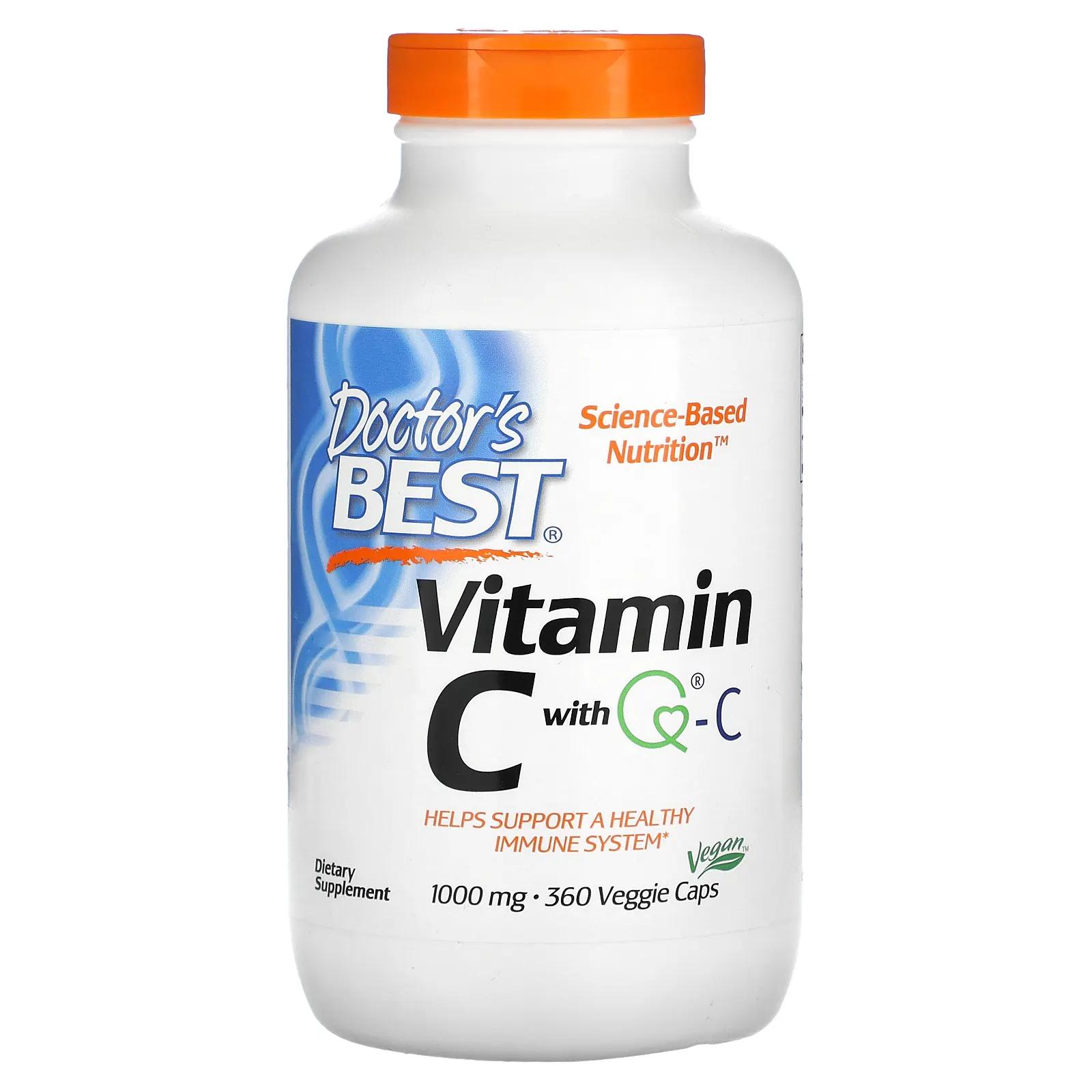 Doctor's Best Витамин C с Quali-C 1000 мг 360 вегетарианских капсул витамин c с q c doctor s best 500 мг 120 капсул