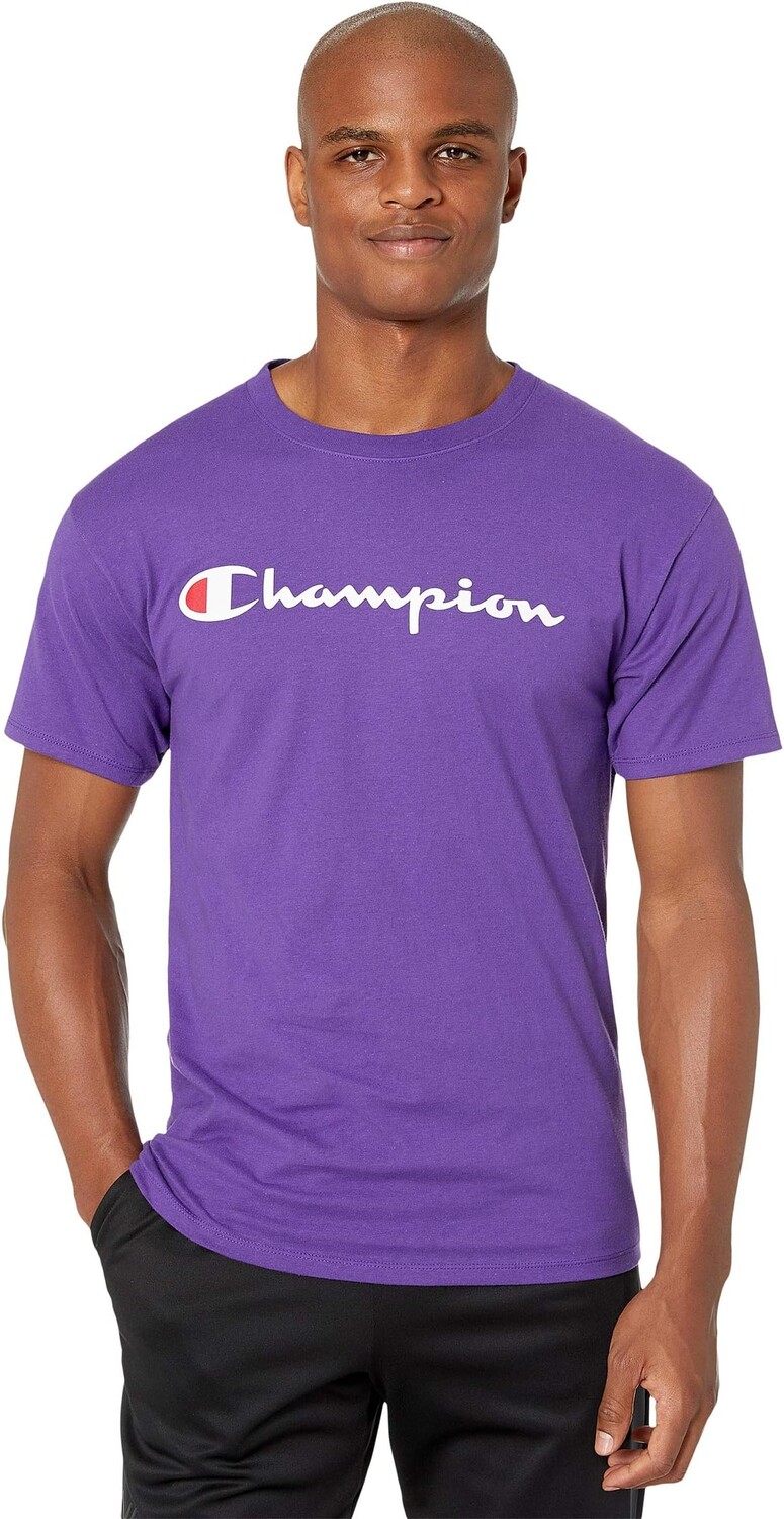 

Классическая футболка из джерси с рисунком Champion, фиолетовый
