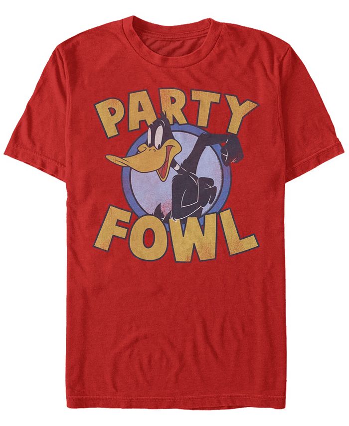 Мужская футболка с короткими рукавами Looney Tunes Daffy Duck Party Fowl Fifth Sun, красный printio свитшот унисекс хлопковый марвин марсианин багз банни