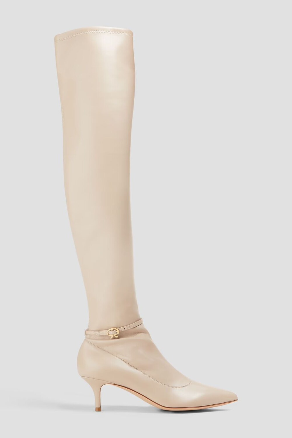 

Сапоги ботфорты из искусственной кожи с пряжками Gianvito Rossi, крем