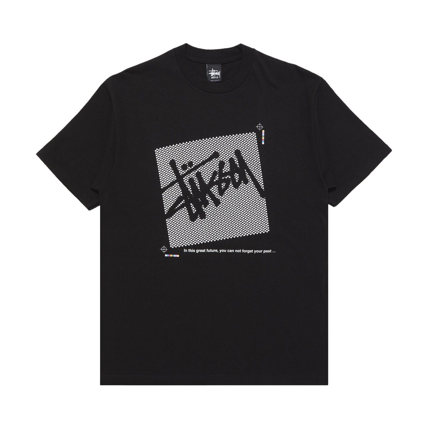 

Футболка Stussy Basic в горошек с логотипом, черная, Черный
