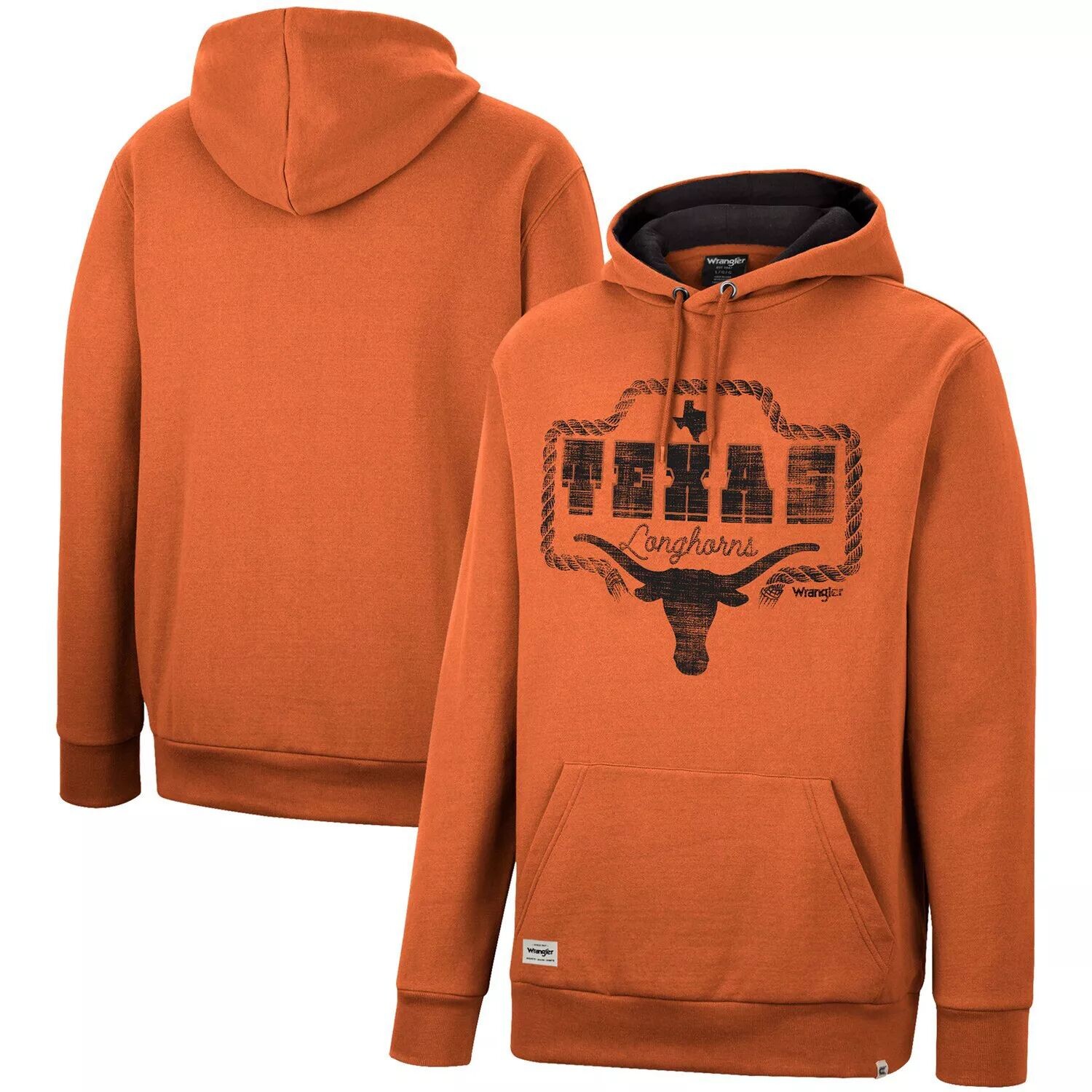 

Мужской пуловер с капюшоном Colosseum x Wrangler Texas оранжевый Texas Longhorns Rope