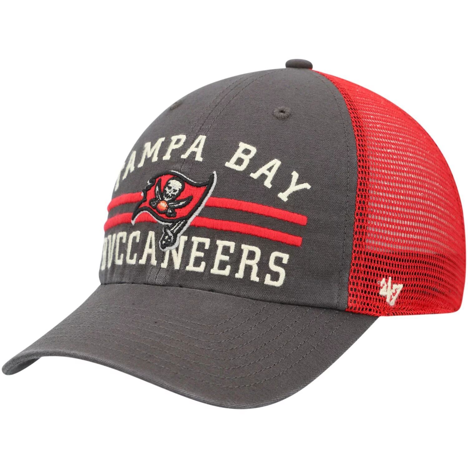 

Мужская оловянная/красная кепка Tampa Bay Buccaneers Highpoint Clean Up Trucker Snapback '47