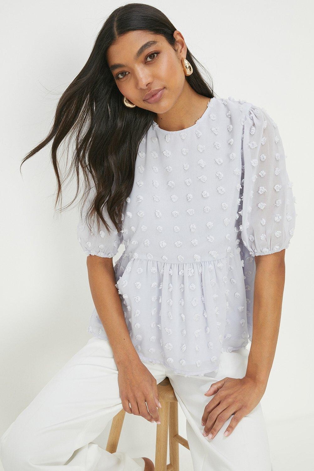

Шифоновая блузка Добби Dorothy Perkins, фиолетовый