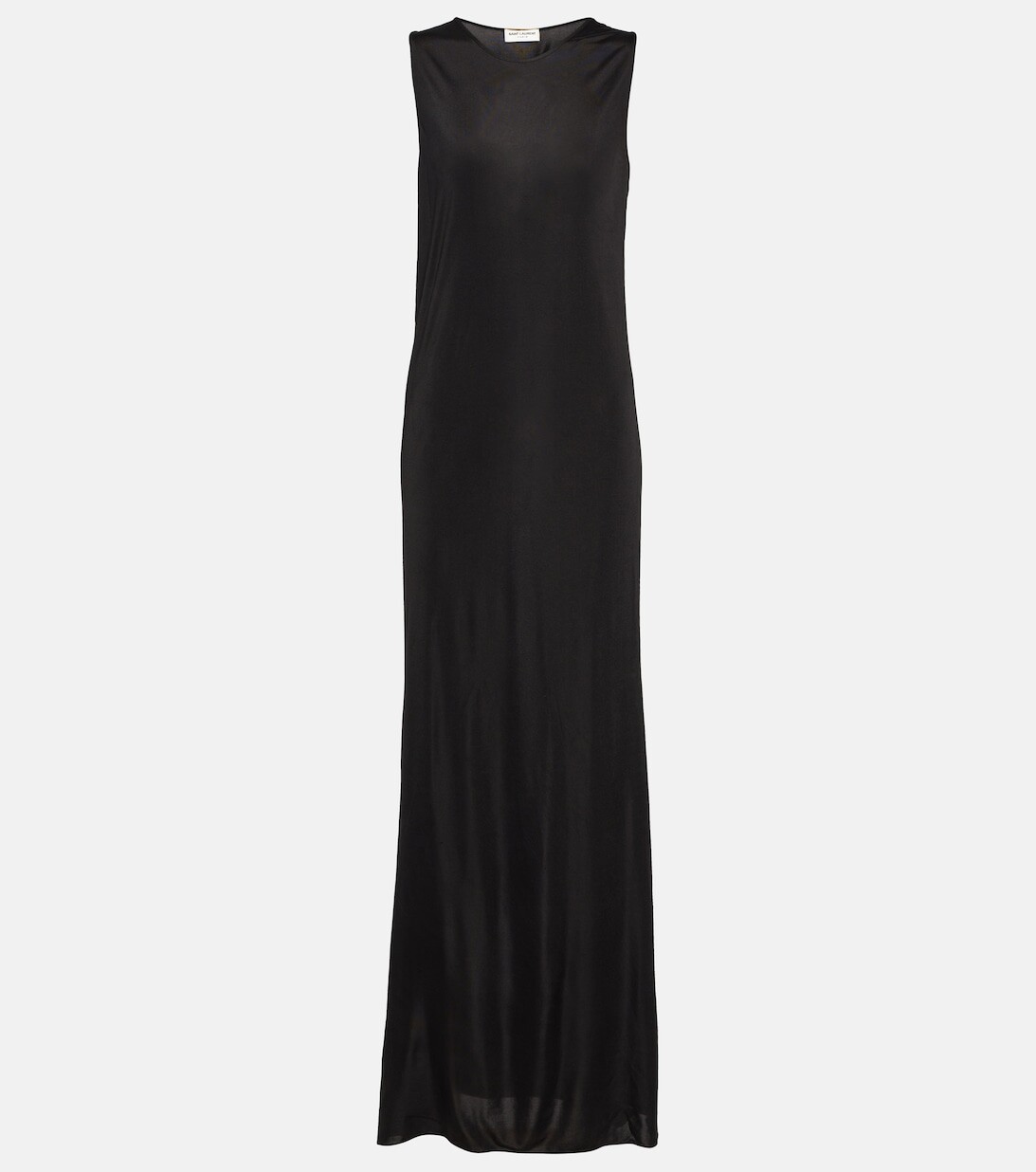 

Платье макси из полупрозрачного джерси SAINT LAURENT, черный