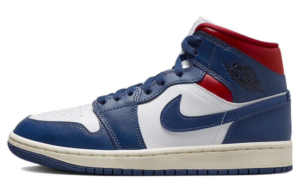 

Кроссовки женские Jordan 1 Mid French Blue Gym Red