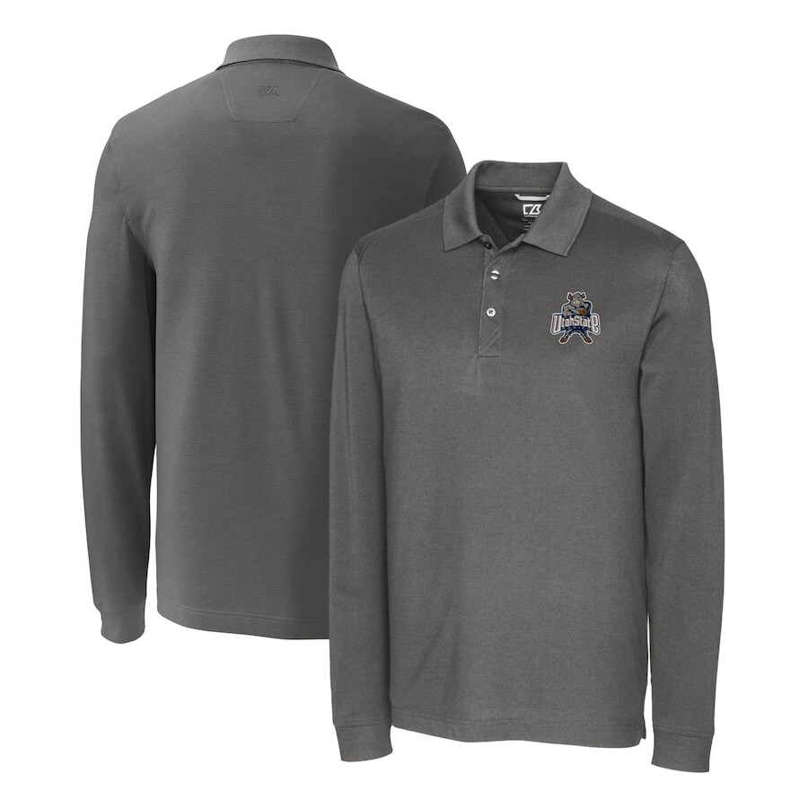 

Поло с длинным рукавом Cutter & Buck Utah State Aggies, стальной