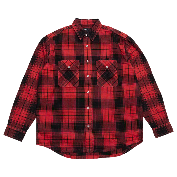 Рубашка PURPLE BRAND Plaid Flannel Long-Sleeve 'Red', красный