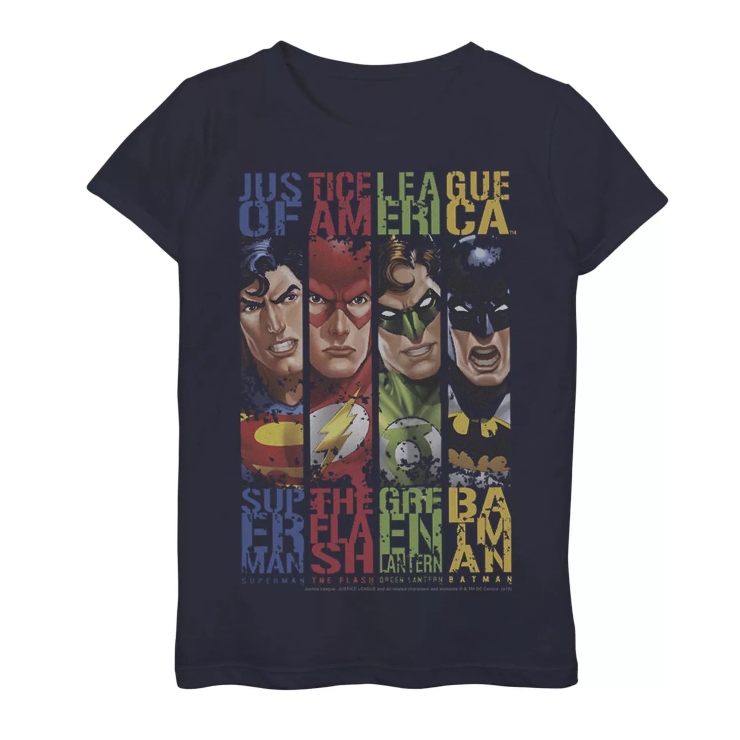 Футболка с графическим рисунком и панелями героев DC Comics для девочек 7–16 лет DC Comics, синий футболка с геометрическим плакатом и графическим рисунком dc comics для девочек 7–16 лет с бэтменом dc comics