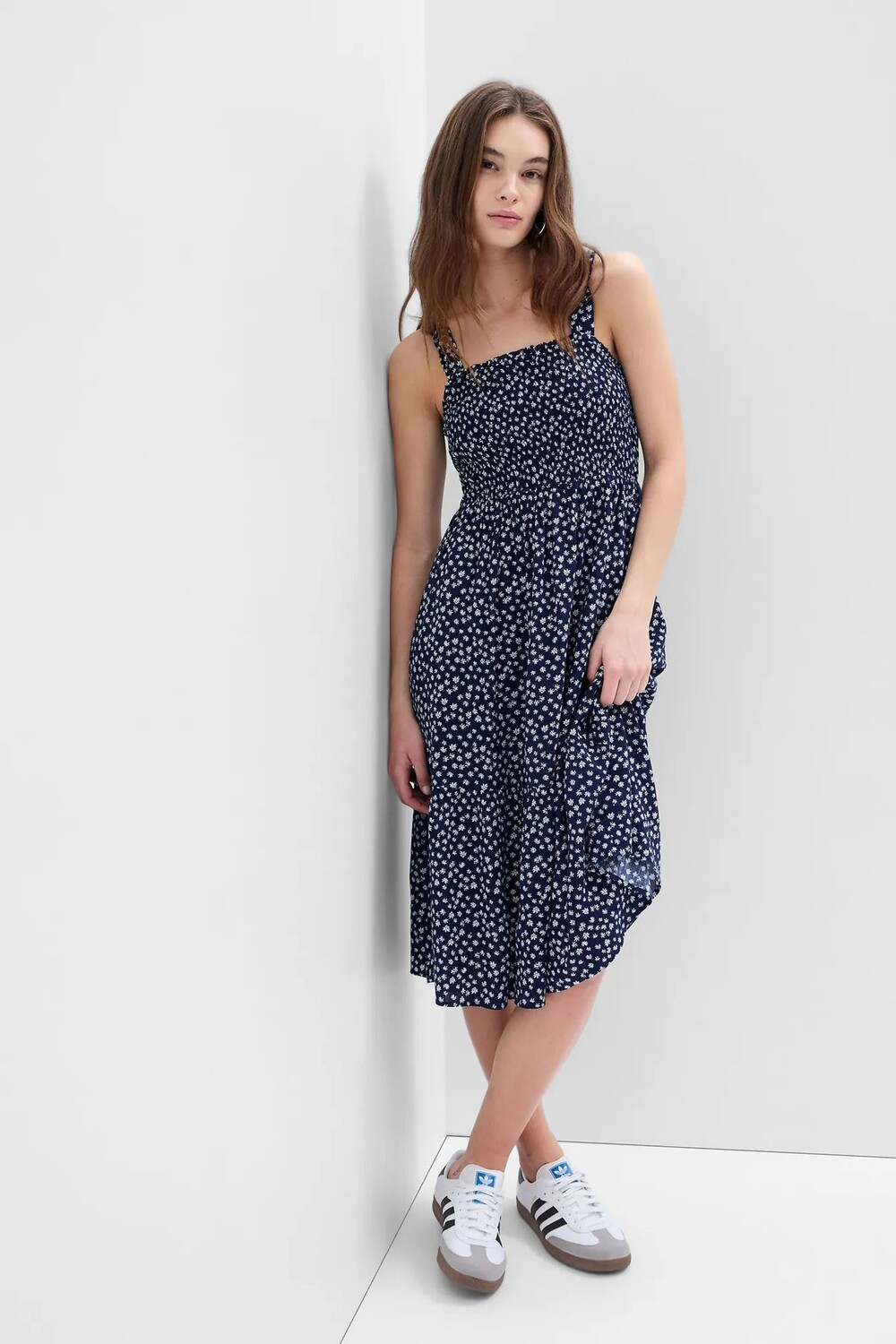 

Свободное платье миди Gap, синий