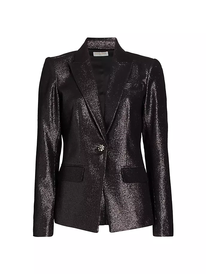 

Однобортный пиджак цвета металлик Wren Ramy Brook, цвет zink metallic suiting