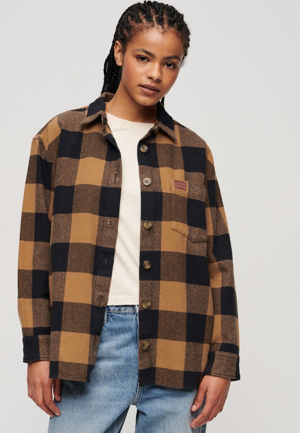 

Короткое пальто CHECK Superdry, черный