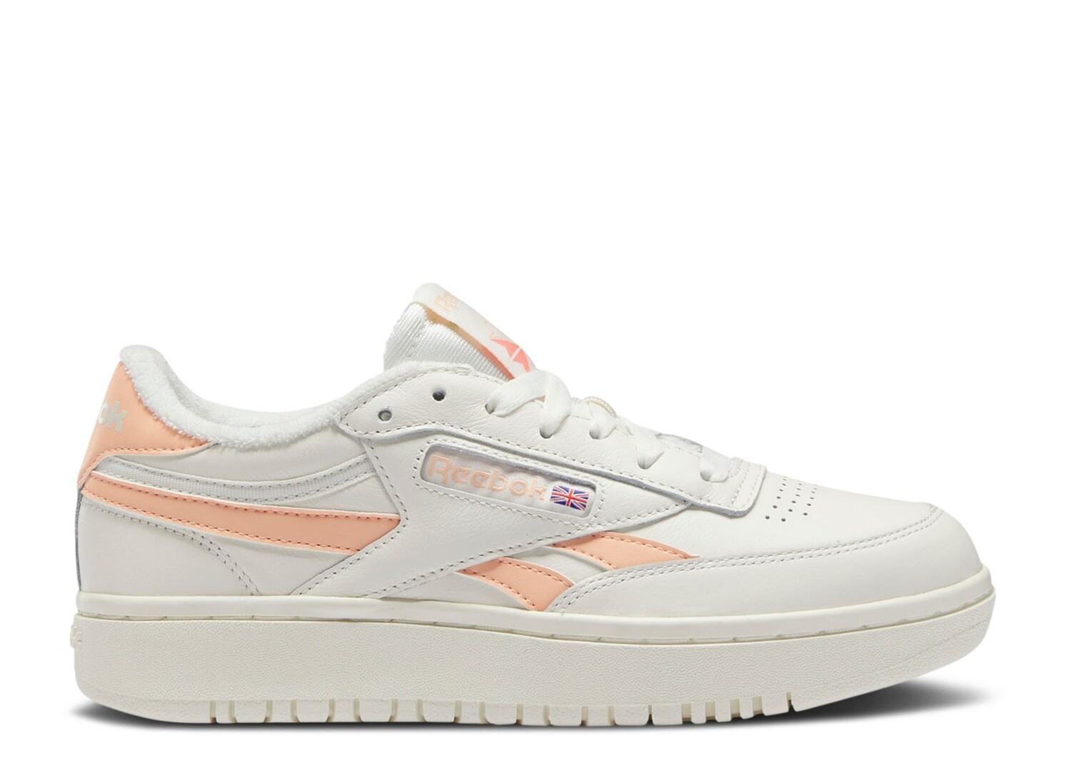 Кроссовки Reebok Wmns Club C Double 'Chalk Aura Orange', белый кроссовки wmns court double mix chalk reebok белый