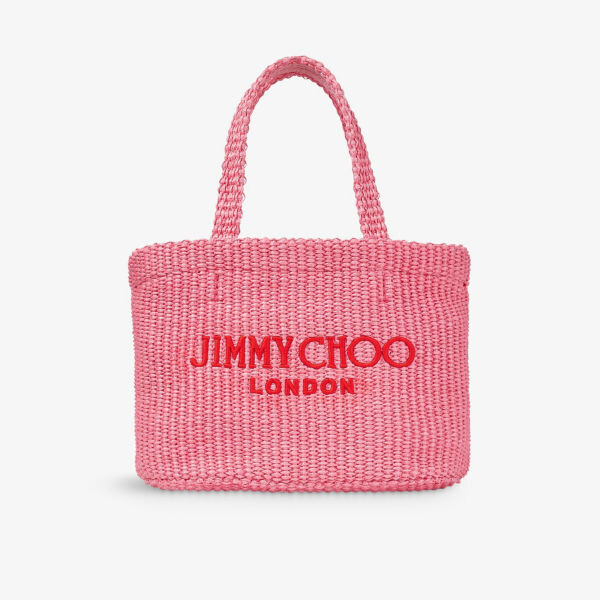 

Пляжная мини-сумка-тоут из рафии Jimmy Choo, розовый