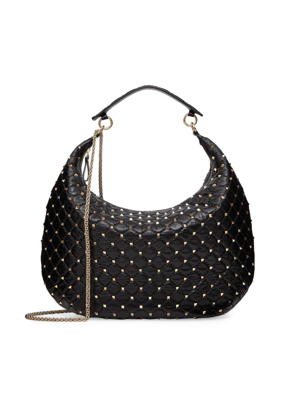 

Сумка-хобо Rockstud Spike из телячьей кожи Valentino Garavani, черный