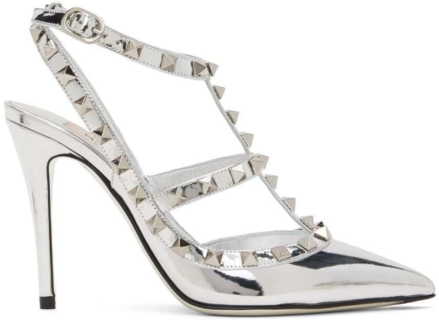 

Серебряные туфли с шипами Rockstud Valentino Garavani, Серый