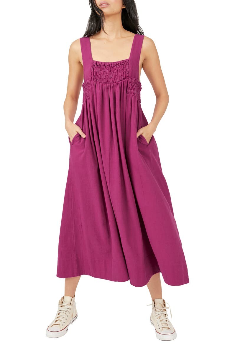 

Платье миди из присборенного хлопка Delphine FREE PEOPLE