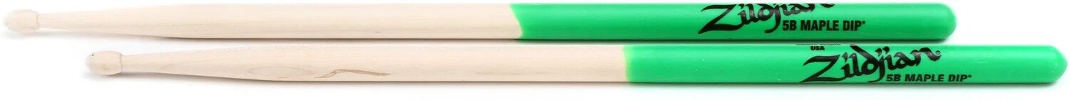 

Барабанные палочки Zildjian Maple Dip Series — 5B — деревянный наконечник — зеленые
