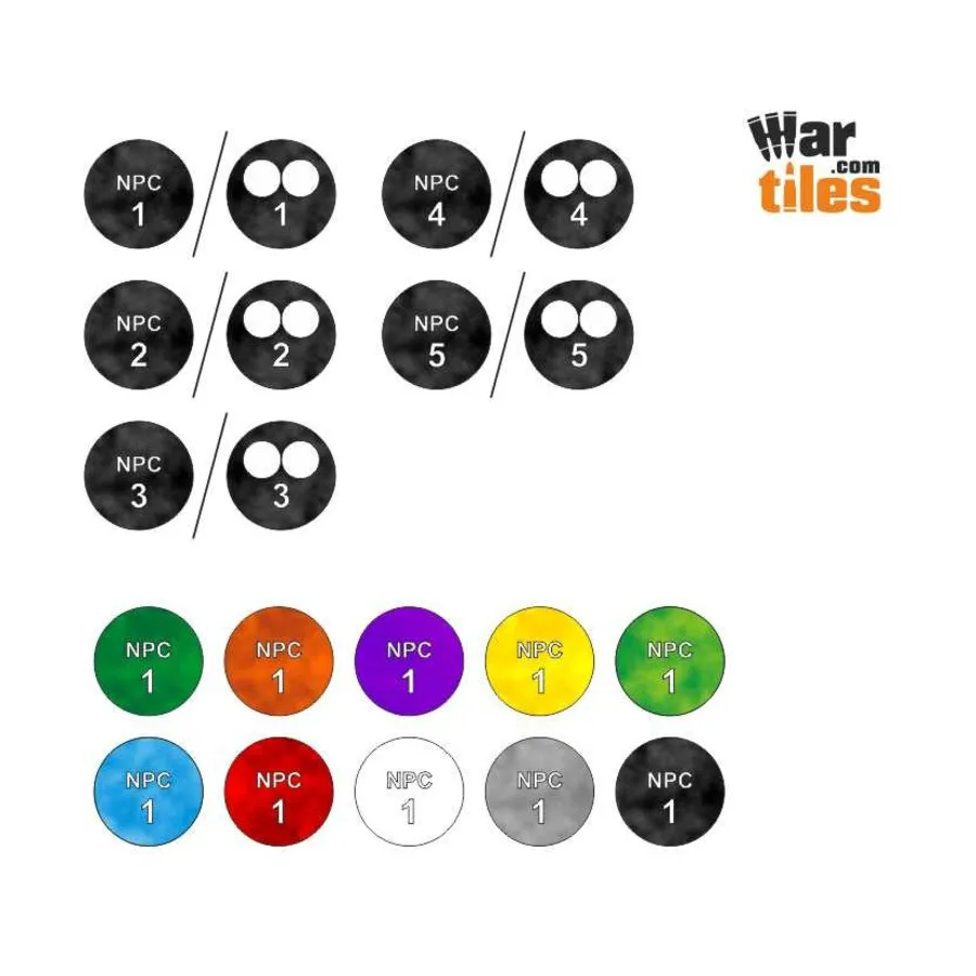 

Жетоны NPC — средние — фиолетовые, War Tiles - RPG Tokens