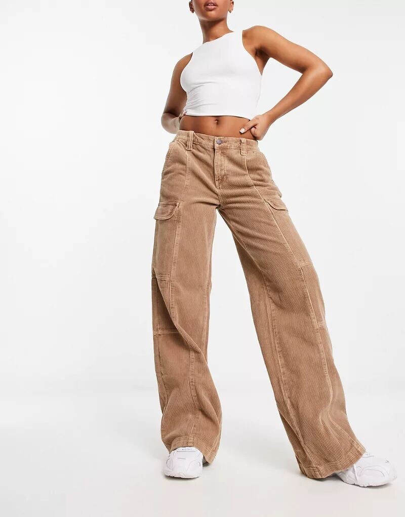 

Коричневые широкие брюки-карго PacSun