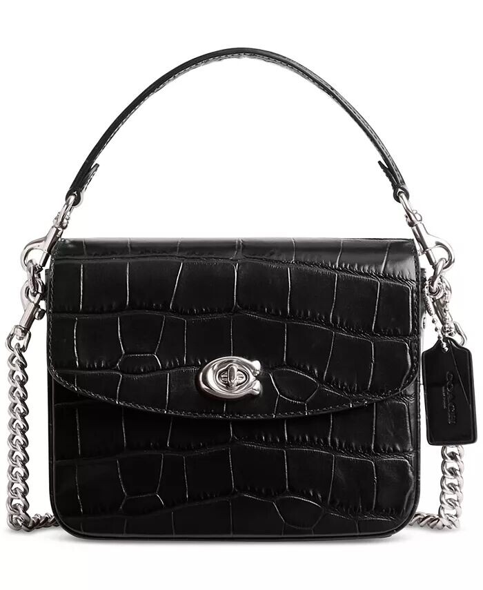 

Кроссбоди Cassie 19 из тисненой кожи под крокодила Coach, серый