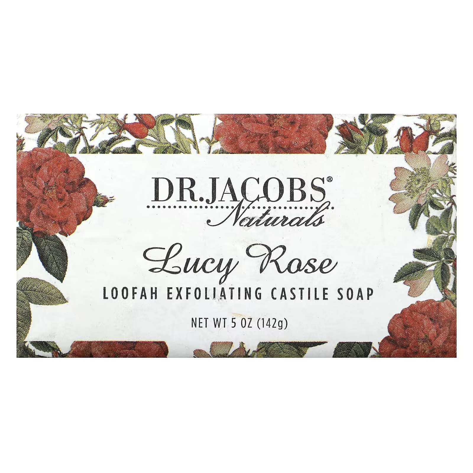 цена Jacobs Naturals Loofah Отшелушивающее кастильское мыло Lucy Rose, 5 унций (142 г) Dr. Jacobs Naturals