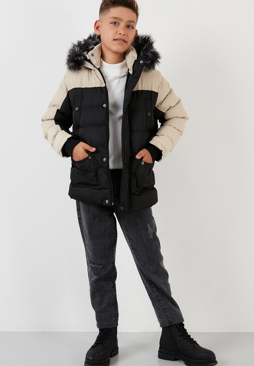 Зимнее пальто REGULAR FIT LELA, цвет stone colored-black зимнее пальто regular fit lela цвет stone
