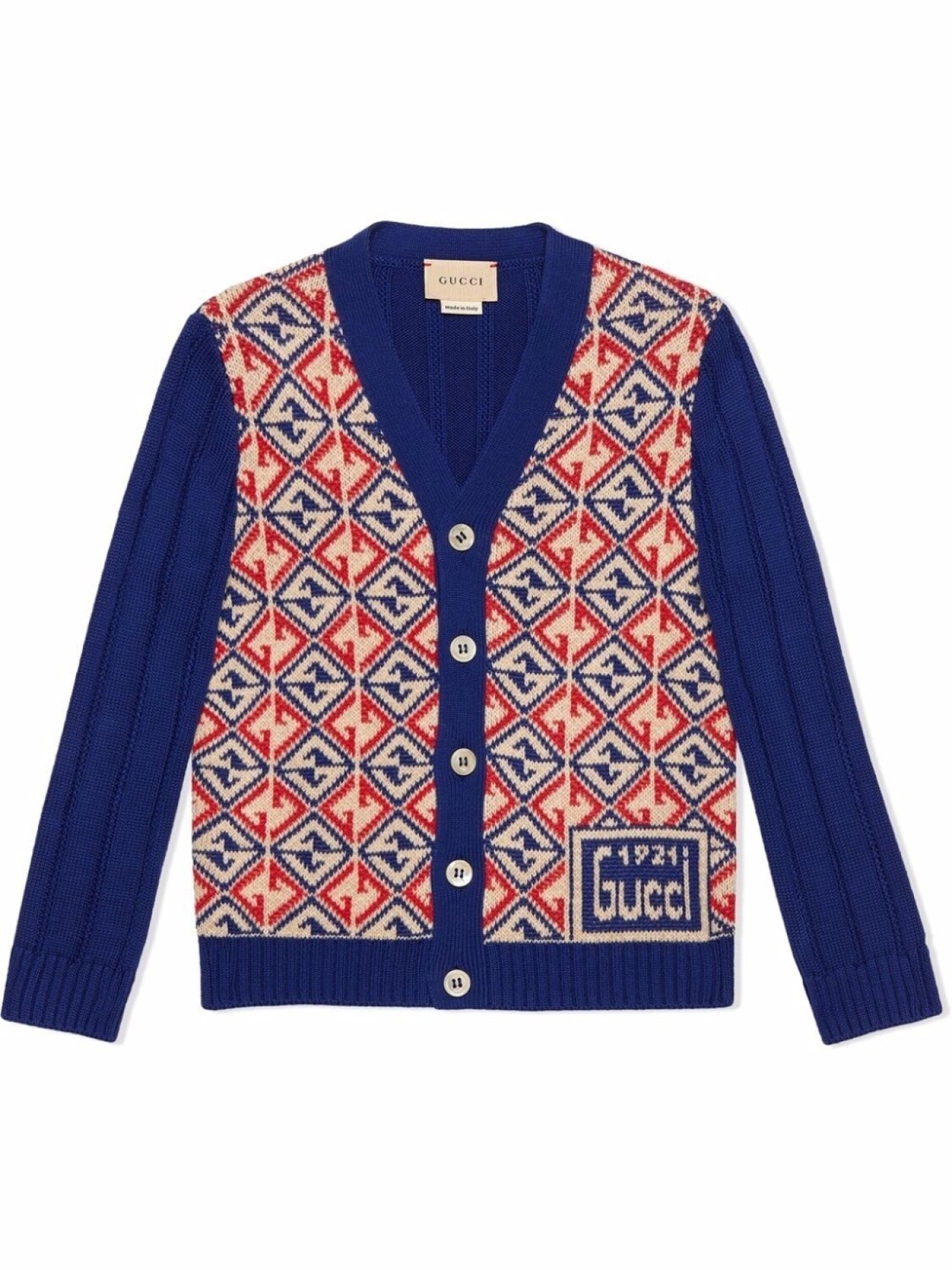 

Gucci Kids кардиган в рубчик, синий