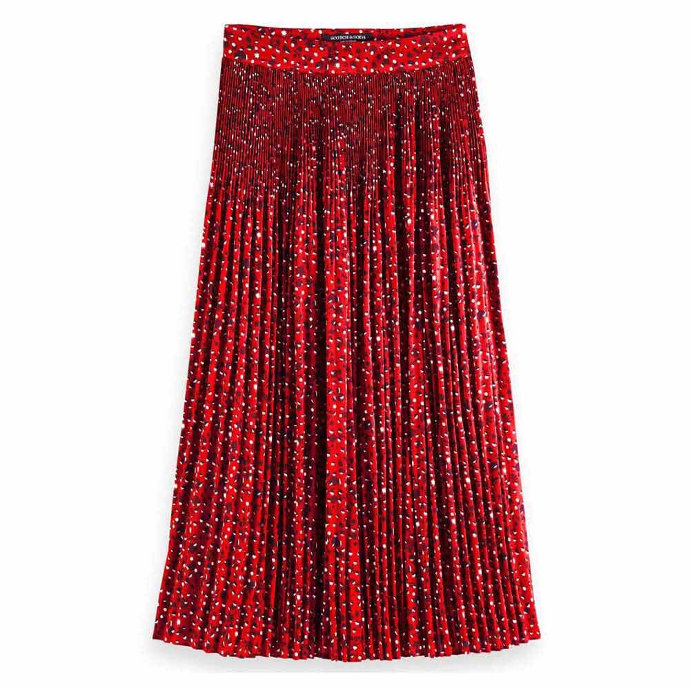 

Юбка Scotch & Soda Pleated Printed Long, красный