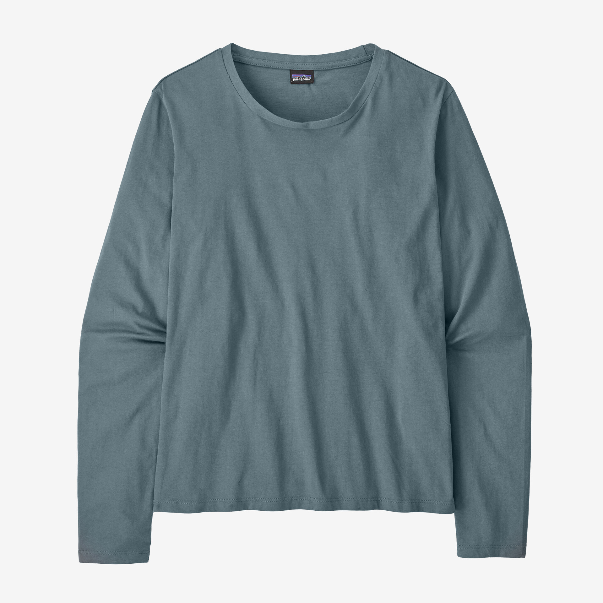 цена Женская футболка из регенеративного сертифицированного органического хлопка с длинными рукавами Patagonia, серый