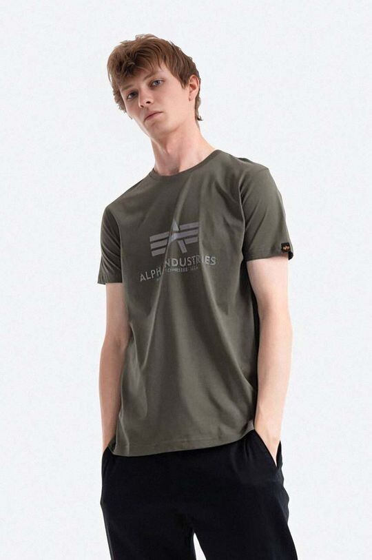 

Хлопковая футболка Alpha Industries, зеленый