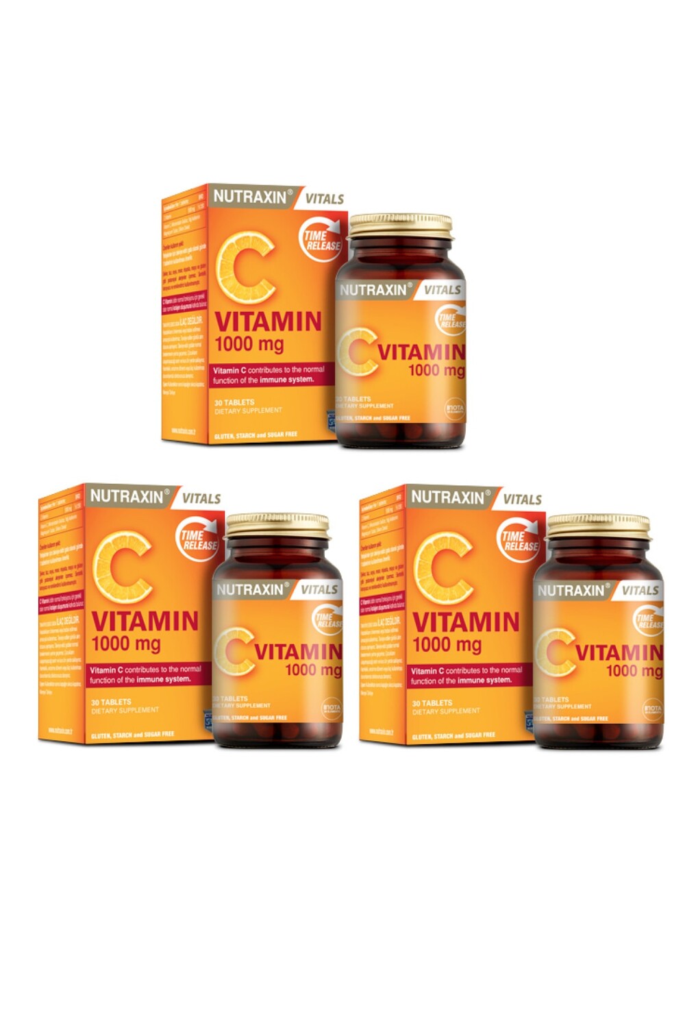 

Nutraxin 1000 мг витамина С 30 таблеток 3 штуки
