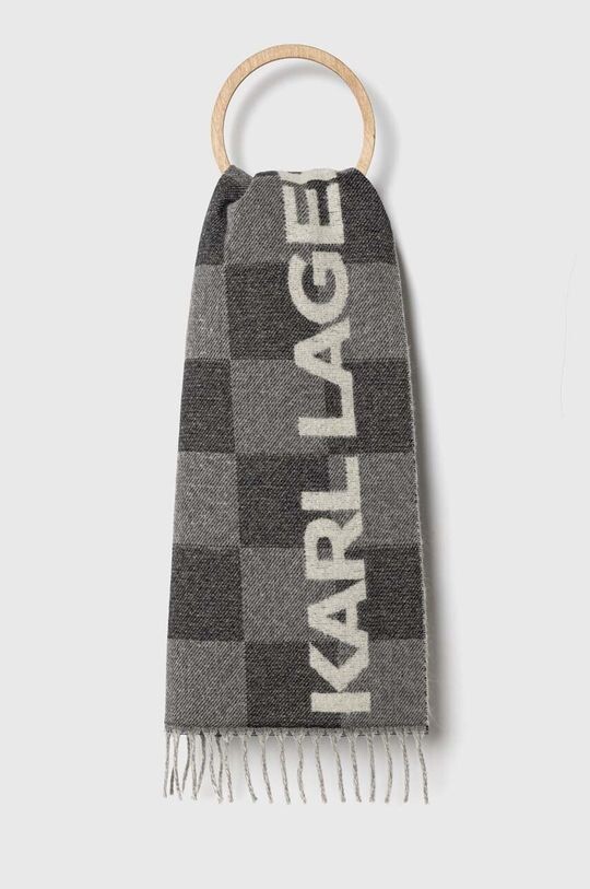

Шерстяной шарф Карла Лагерфельда Karl Lagerfeld, серый