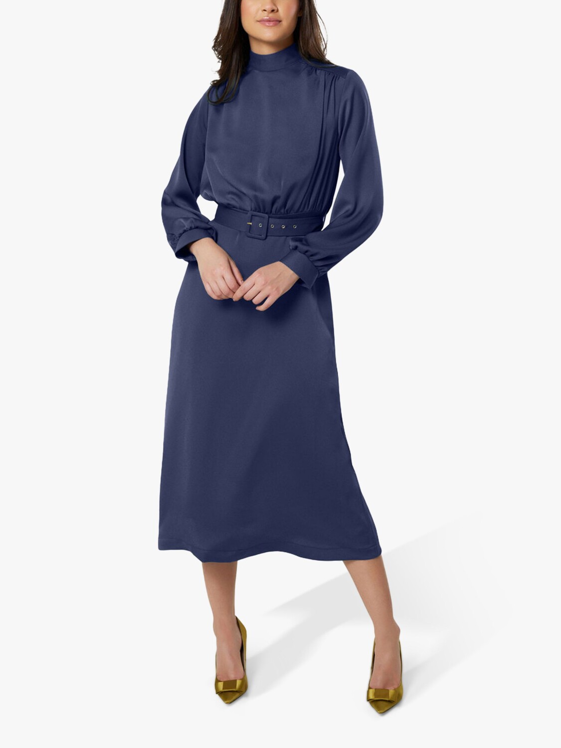 

Платье миди с высоким воротником Closet London, синий