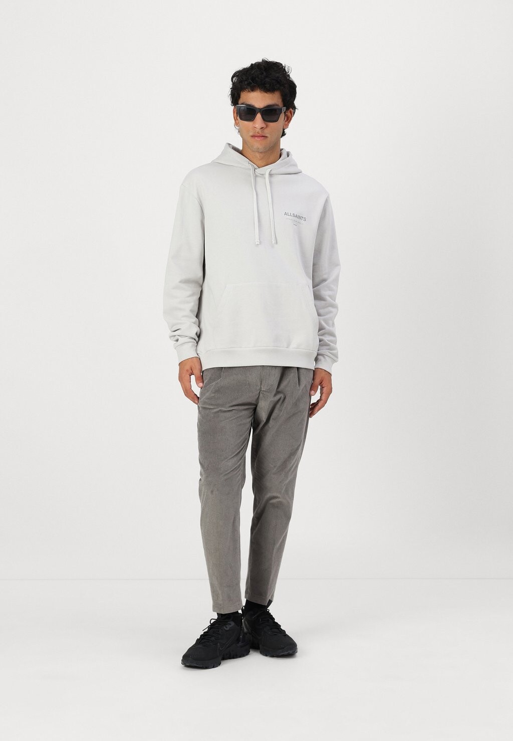 

Толстовка с капюшоном UNDERGROUND HOOD AllSaints, сине-серый
