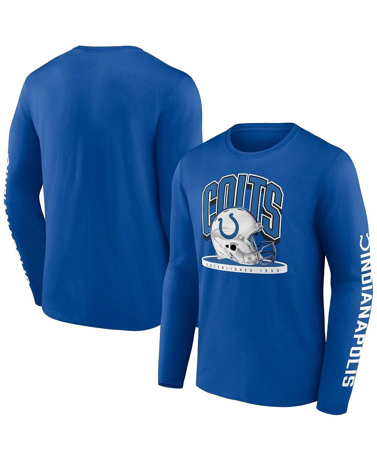 

Мужская футболка с длинным рукавом на платформе и шлеме Royal Indianapolis Colts Fanatics