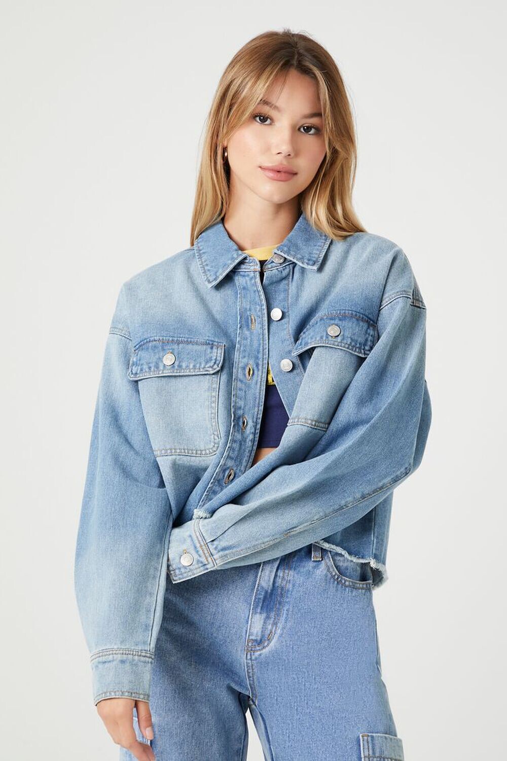 

Укороченная джинсовая куртка Forever 21, деним