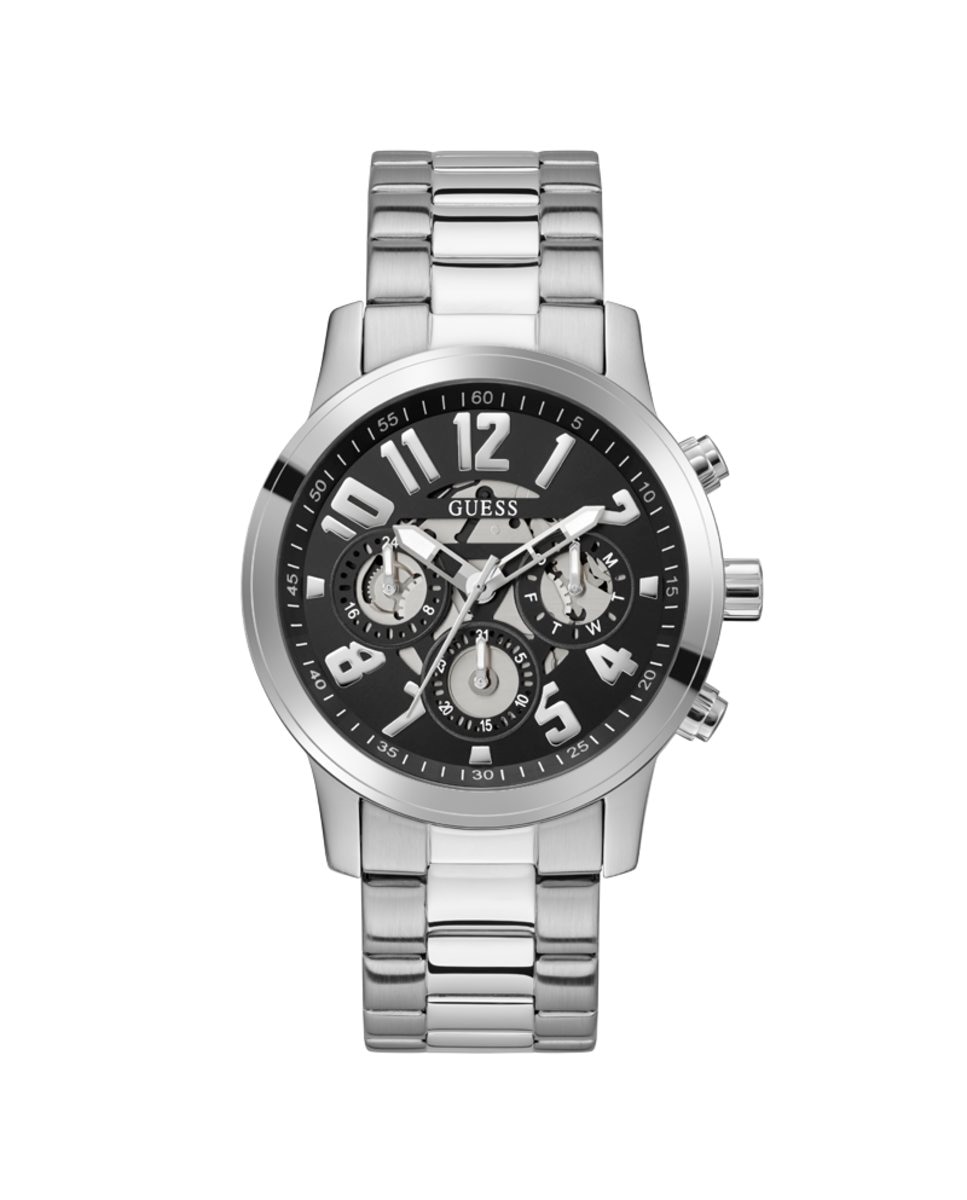 Мужские часы Parker GW0627G1 со стальным и серебряным ремешком Guess, серебро часы наручные guess серебристый