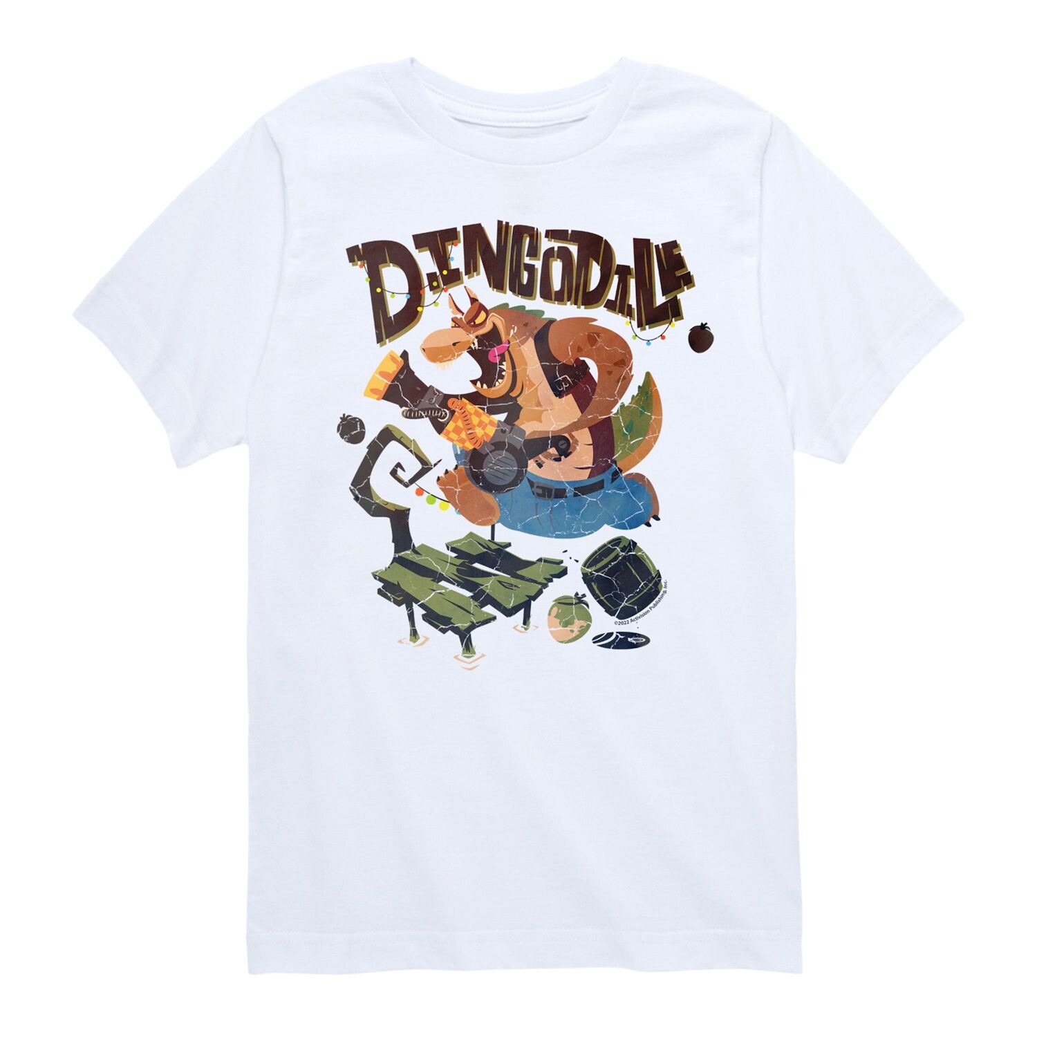 

Футболка с рисунком Crash Bandicoot Dingodile для мальчиков 8–20 лет Licensed Character, белый