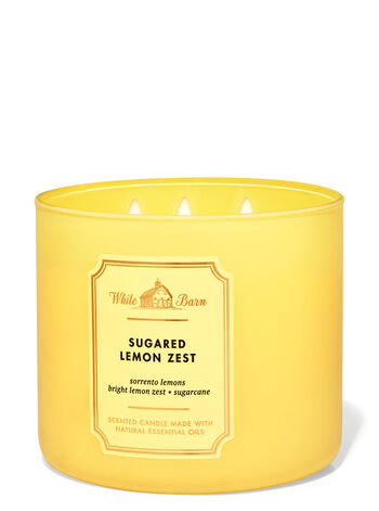 Свеча с 3 фитилями Sugared Lemon Zest, 14.5 oz / 411 g, Bath and Body Works цедра лимонная kotanyi измельченная 15 г