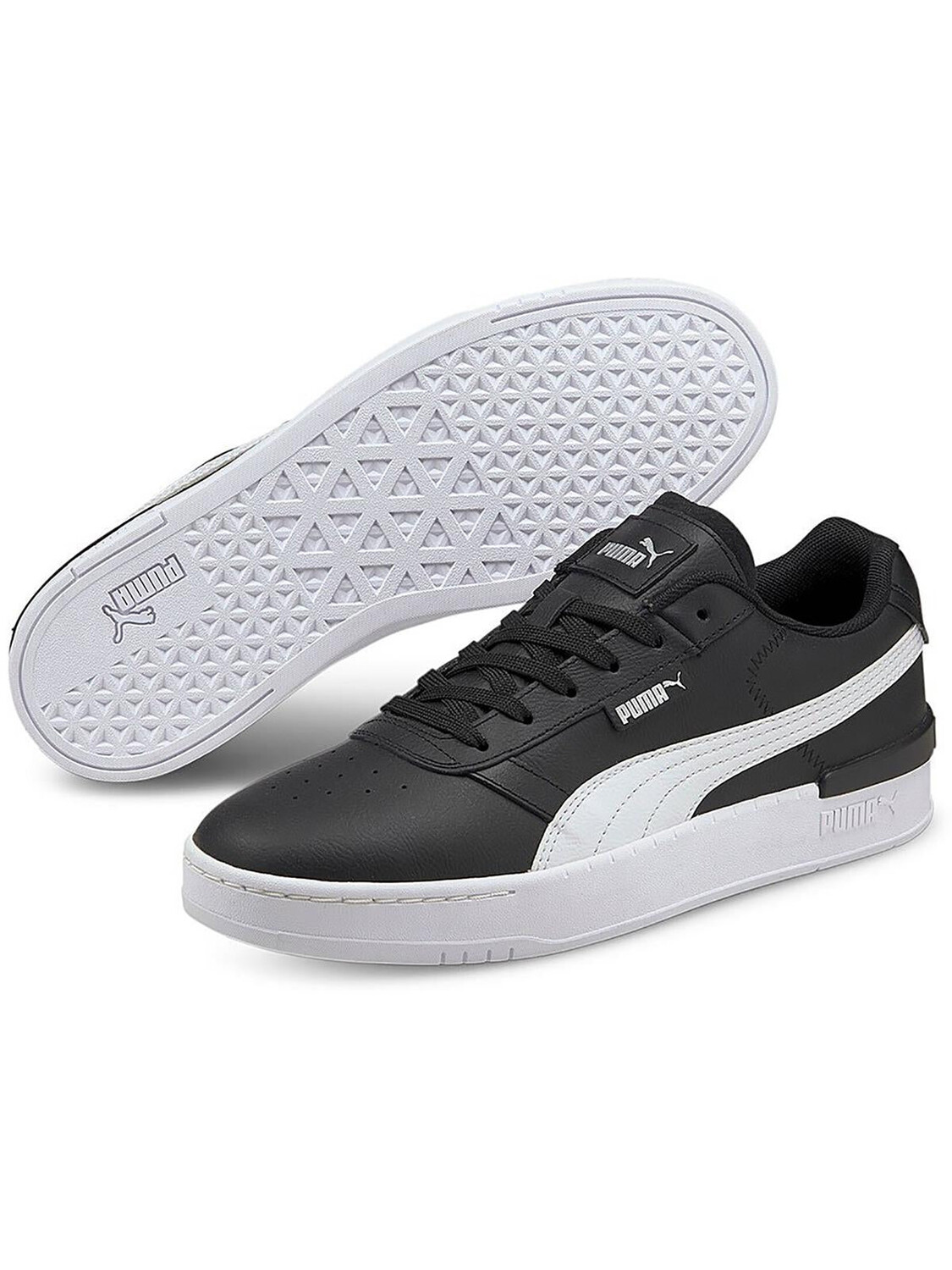 

Мужские кожаные повседневные и модные кроссовки Clasico на шнуровке Puma, цвет Black/Black/Dark Shadow