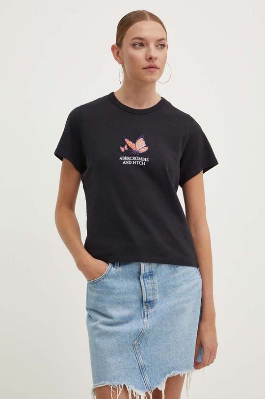 

Хлопковая футболка Abercrombie & Fitch, черный