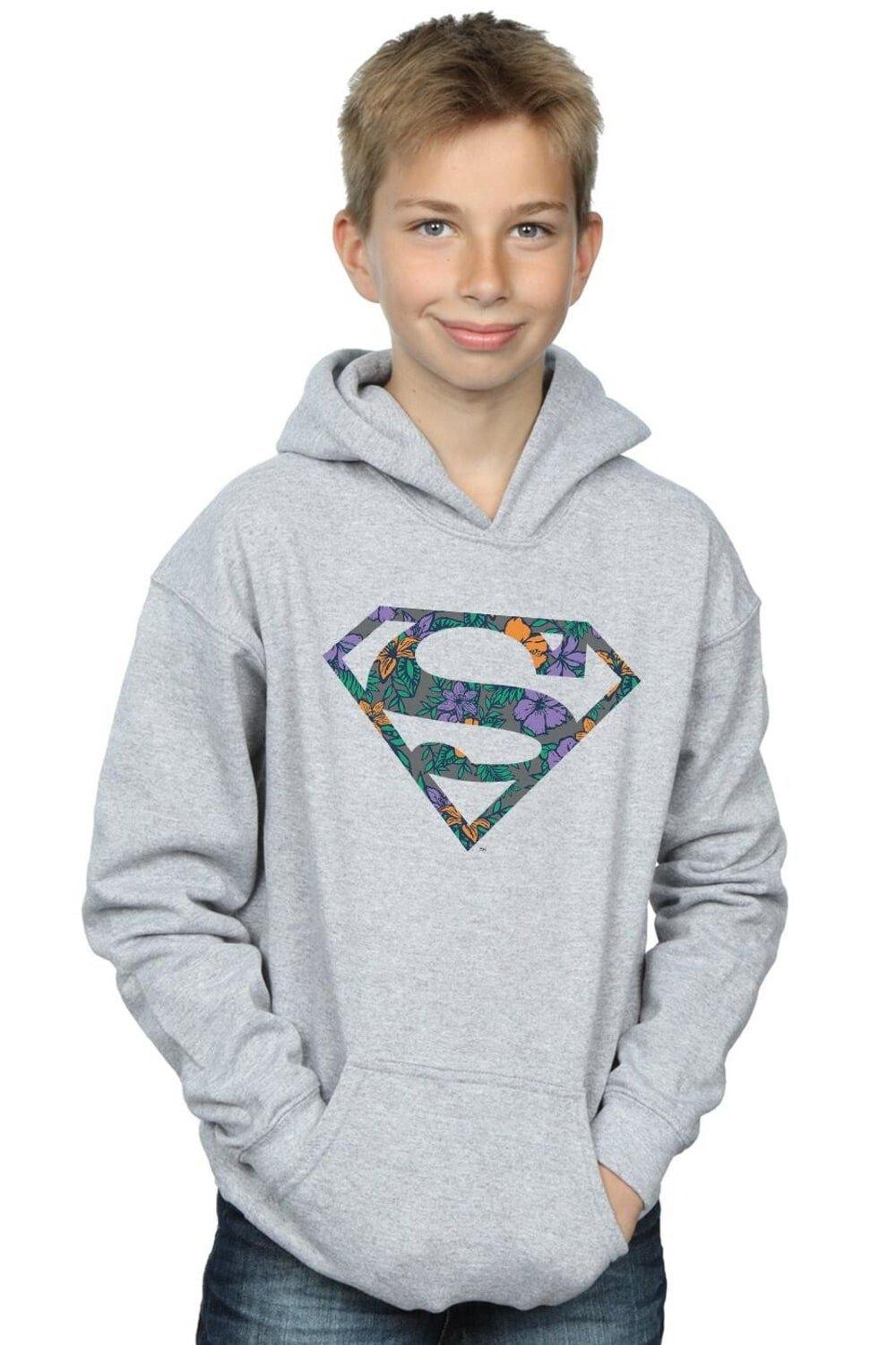 

Толстовка с цветочным логотипом Superman 1 DC Comics, серый